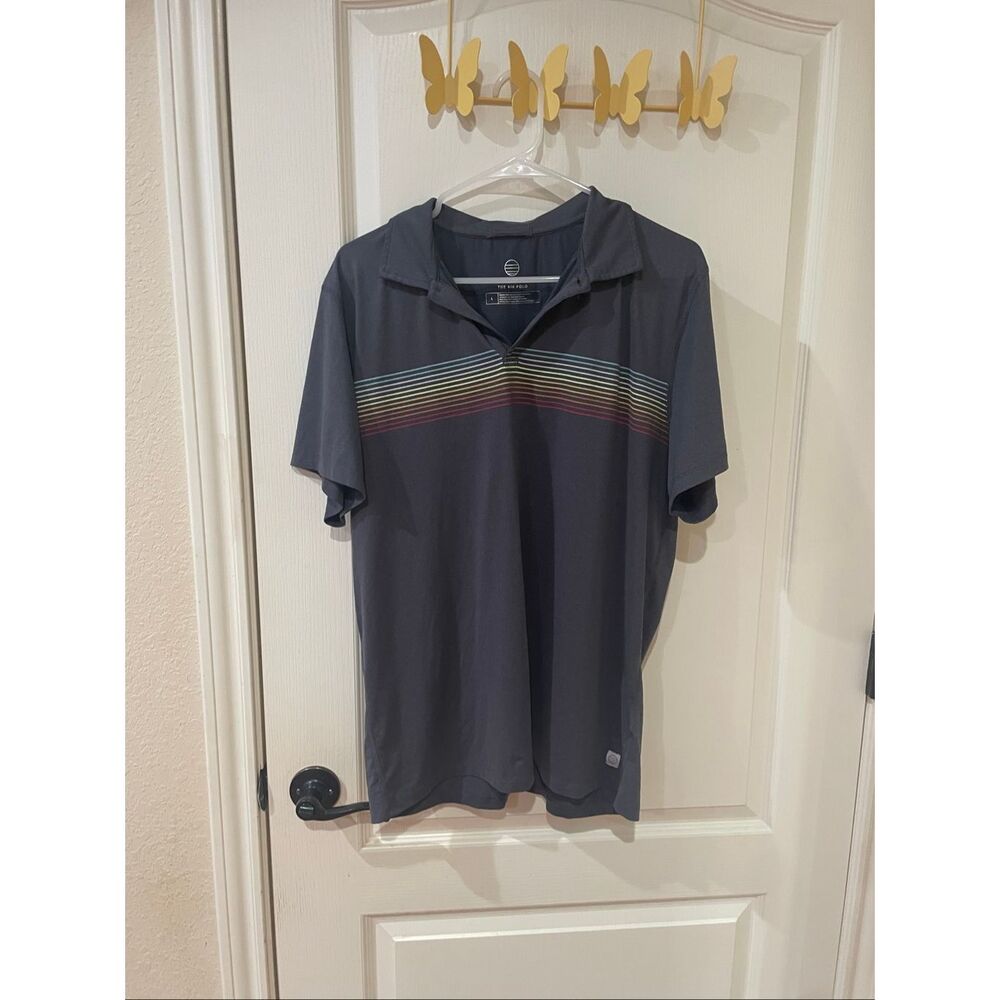 Marine Layer Striped Men’s Air Polo Shirt Size Large